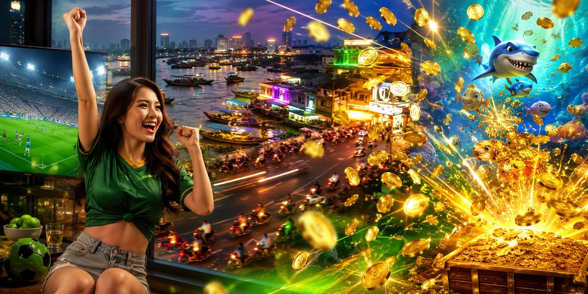 Ánh đèn neon lung linh tại Cần Thơ gợi lên không khí sôi động của jackpot và cá cược online
