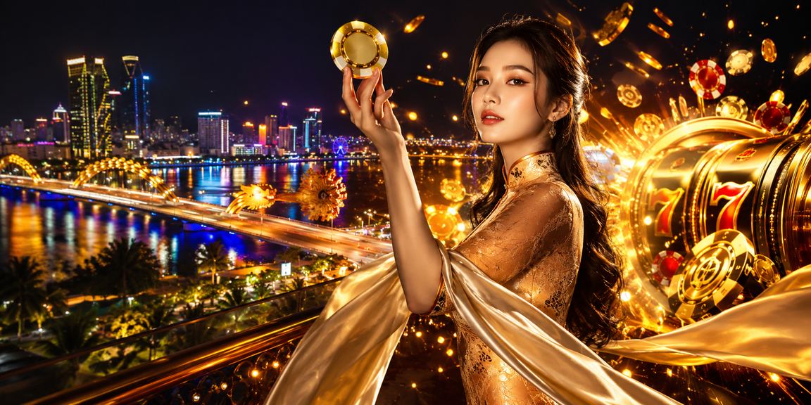 Người chơi tại Đà Nẵng trải nghiệm slot game trực tuyến với trang phục áo dài truyền thống Việt Nam