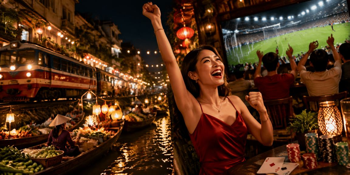 Không gian giải trí casino hiện đại tại Hà Nội về đêm